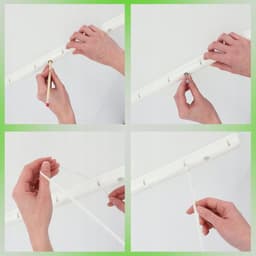KADAX Plafondwasdroger, wasdroger voor het plafond 6, wanddroger met polyethyleen beklede stalen spijlen, plafonddroger, draagvermogen 12 kg (6 x 130 / wit) — thumbnail 3