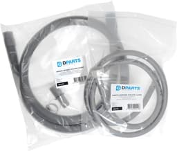 1,5m Dparts aanvoerslang en afvoerslang verlengset - 19 x 21 mm - 3/4" - wasmachine en vaatwasser afvoer en toevoer slang verlengen - waterslang verlengslang - wasmachineslang koppelstuk met slangklemmen — thumbnail 2