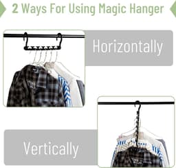 10-stuks Ruimtebesparend droogrek voor kleding - Multifunctioneel stapelrek - Droogrek met 360° draaibare haak - Met 6 sleuven - Bespaart kastruimte - Perfect voor studentenkamers, kluisjes en kasten thuis - Zwart — thumbnail 5