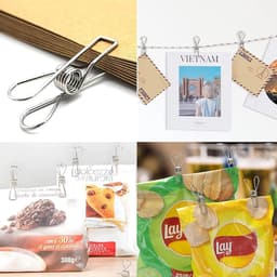 60stuks - Wasknijpers - Roestbestendig roestvrij staal - Vlieshouder - Winddichte clip - Geschikt voor waslijn, sterke grip Wasknijpers - Geschikt voor snackzakken, handdoeken, foto's, papieren, keuken, kantoor — thumbnail 4
