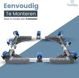VanDijck Wasmachine Verhoger - 8 Wielen - Verstelbaar 56-91 cm - Max 400 kg — thumbnail 4