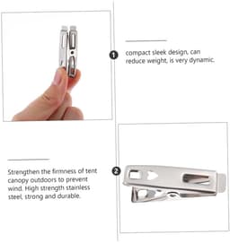 12 stuks - Platte roestvrijstalen clips - Huishoudelijke wasknijpers - Kleine clips voor het drogen van dekbedden - Vaste winddichte clips voor kleding en dekbedden - Winddichte en antislip wasknijpers van roestvrij staal - Metalen wasknijpers — thumbnail 5