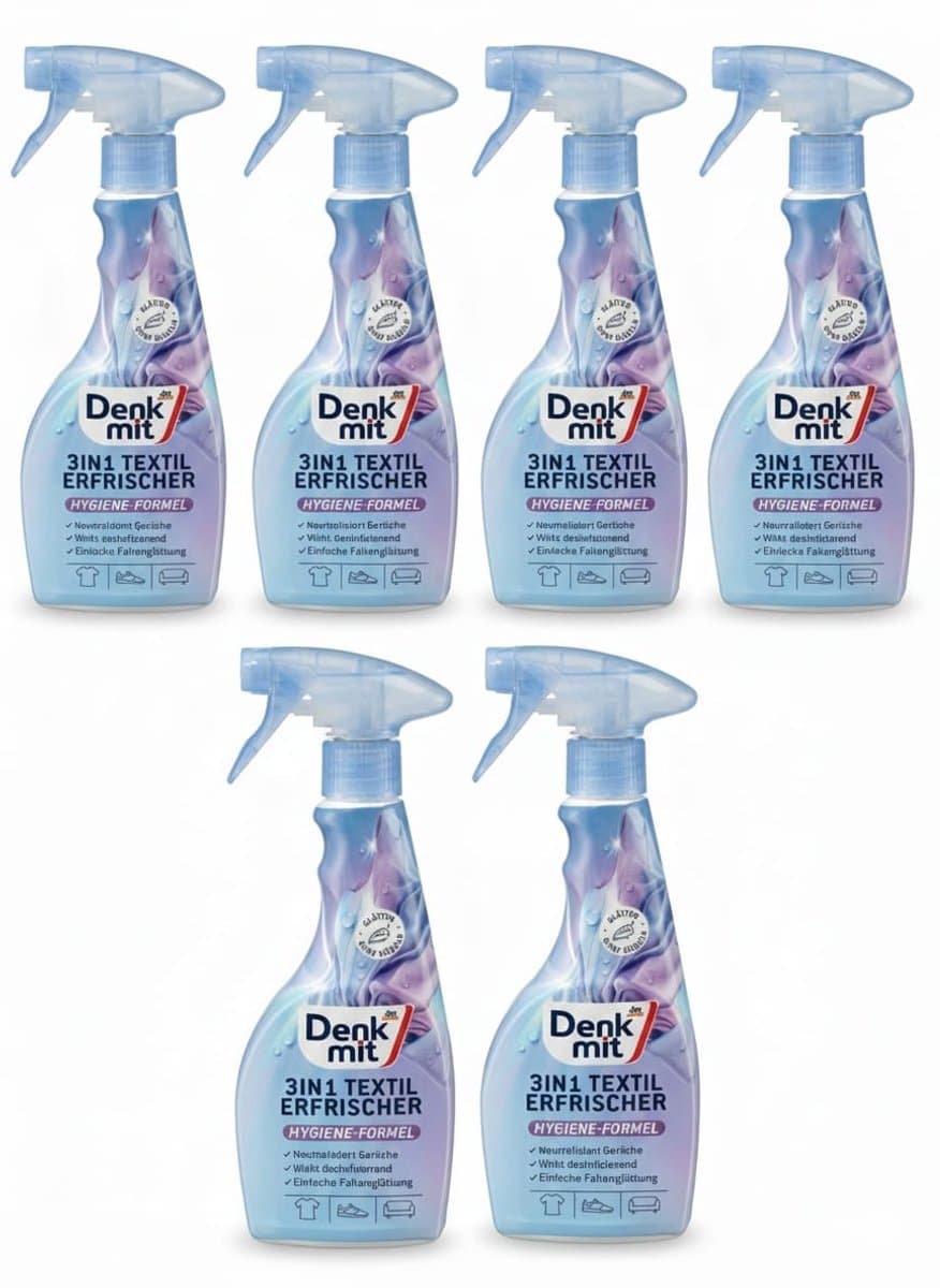 Denkmit Textielverfrisser Spray - Rimpelvrij 3in1 - VOORDEELVERPAKKING | 6x 500ml | Verwijdert nare geuren — afbeelding 1