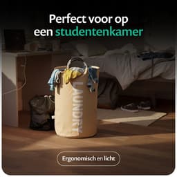 Wonair Waszak - Wasmand - Wassorteerder - Waszakken Voor Wasgoed - Wasmand Opvouwbaar - Beige - 115L — thumbnail 4