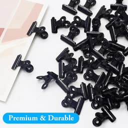 40x Zwarte Metalen Ringclips 22mm - Sterke Bulldog Clips voor Papier, Foto's en Kantoor — thumbnail 3