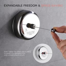 Deze uitschuifbare, aan de muur te bevestigen waslijn kan zowel binnen als buiten worden gebruikt. Hij wordt geleverd met een 2,8 meter lange SUS304 roestvrijstalen kabel en is geschikt voor woningen, hotels, — thumbnail 5