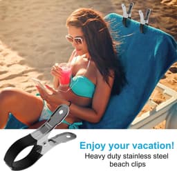 Wasknijpers Set - Handdoek Klemmen - Strand en Wasgoed - Roestvrij Staal - Groot en Klein — thumbnail 4