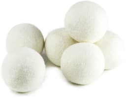 JeiibrZui Droogballen van wol - Droogballen voor sneller en zachter drogen van kleding - Pak van 6 - Geschikt voor lichtgekleurde kleding, wit — thumbnail 1