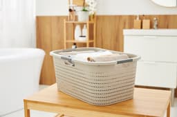 Rotho Country wasmand - set van 2 - 40 ltr - Beige — thumbnail 3