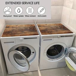 Lichtbruine multifunctionele mat met eikenhoutnerf en diatomeeënaarde - Antislip, sneldrogende hoes voor wasmachine en droger voor een modern interieur | Krasbestendige hoes, bescherming voor de wasmachine-50cm x 60cm — thumbnail 2