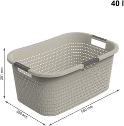 Rotho Country - 3-delige set wasmand 40 l - kunststof- BPA-vrij - Beige — thumbnail 2