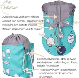 Waszak voor wasknijpers met karabijnhaken en trekkoord — thumbnail 4