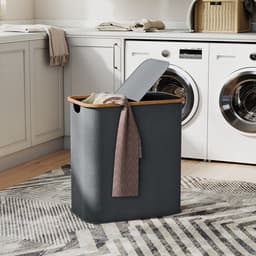 HOMCOM Wasmand - Vliesstof - 54x34x58,5 cm - Grijs — thumbnail 5