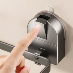 1 artikel - Opbergmand - Wasmand - Zuignap - Opvouwbaar - Wandrek voor de badkamer - Wasmand - 27,8 cm * 20,8 cm - Grijs — thumbnail 5