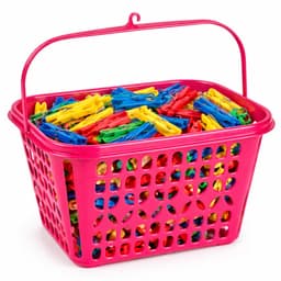 Plasticforte Knijpermandje - fel roze - 20 x 25 cm - kunststof - wasknijpertasje/knijperzak — thumbnail 1