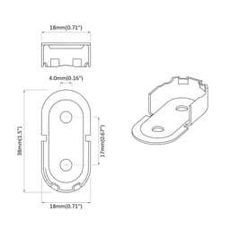 vidaXL - Kledingroedeinde - 2 - pcs - Wit - Zink - 40 - x - 18 - x - 10 - mm - IJzer — thumbnail 2