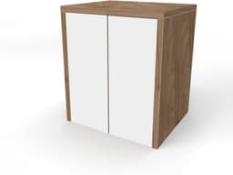Wastafelmeubel voor Wasmachine of Droger - Houten Kast met 2 Deuren - Ruimtebesparend — thumbnail 1