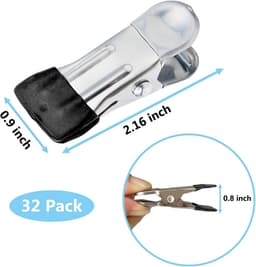 32x Zwarte Roestvrijstalen Wasknijpers - Zware Kledingclips voor Buiten en Binnen — thumbnail 3