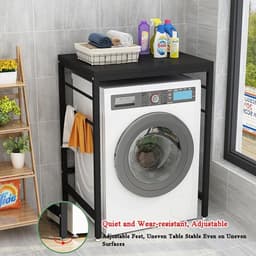 Opbergrek Boven Wasmachine en Droger - Vrijstaand Badkamer Rek Opslag — thumbnail 2