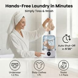 Draadloze Mini Wasmachine BPA Vrij Draagbare Sokkenwasser Voor Reizen Studentenkamer Camping En Kleine Huishoudens Snelle Handmatige Was — thumbnail 3