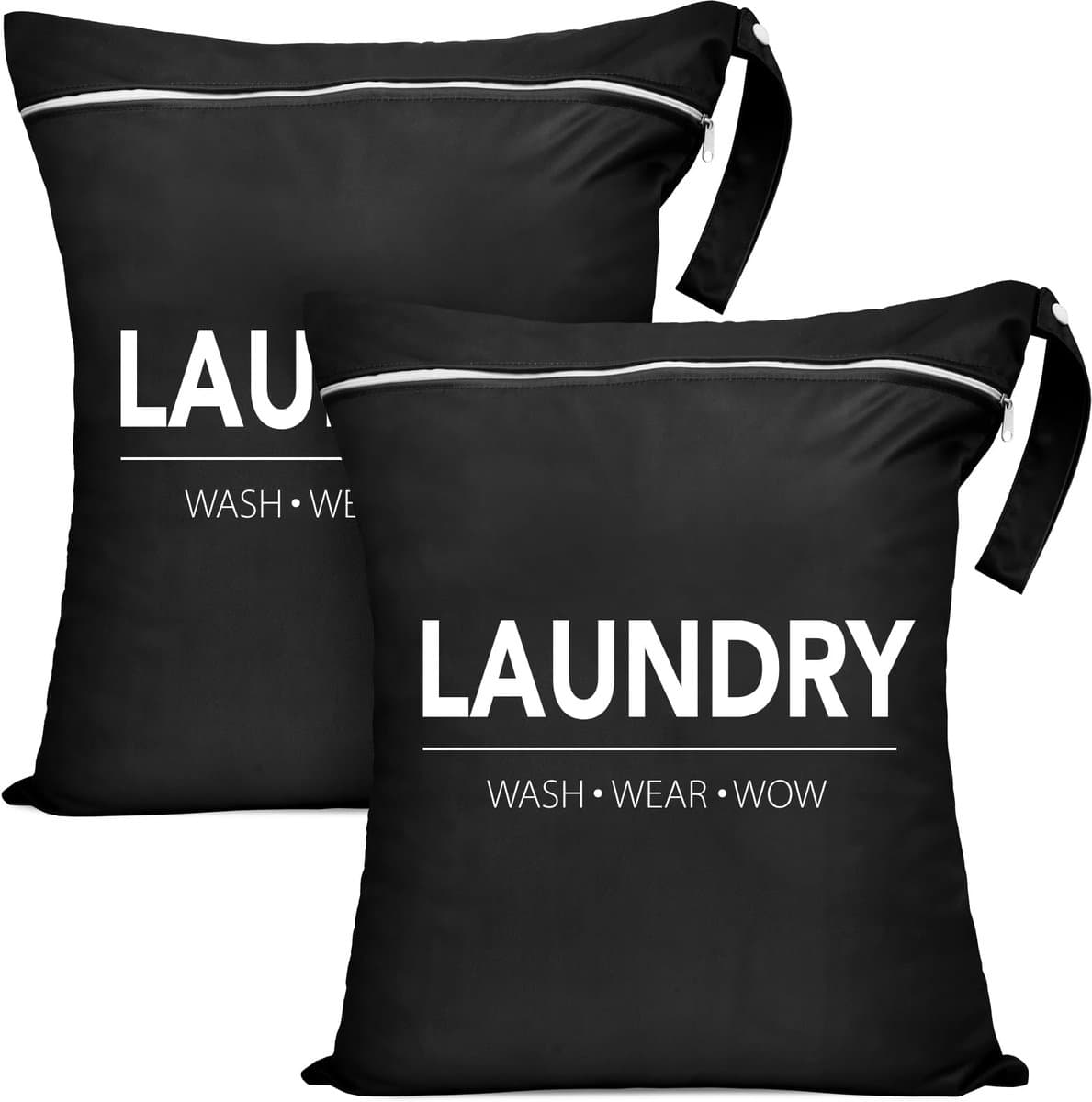Ynkkvre - Waszak - Reisopbergtas - Opbergtas - Laundry bag - 2-Pack - Waterdichte Reistas voor Zwemkleding en Natte Kleding - 37x48 cm - Polyester met Ritssluiting - Makkelijk Schoon te Maken — afbeelding 1