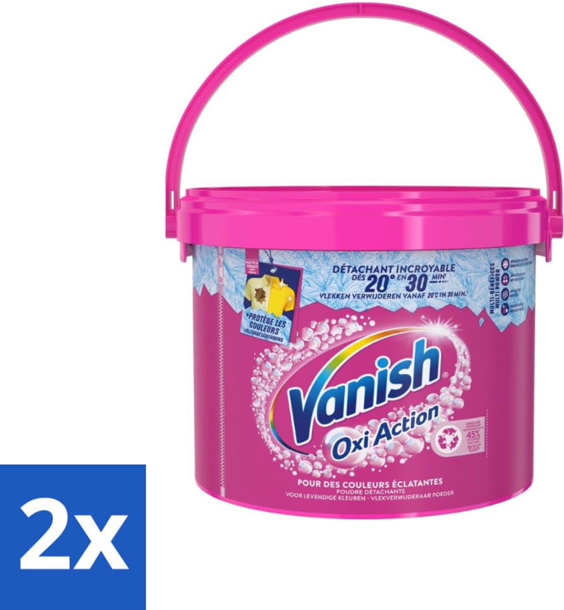 2 x Vanish Oxi Action - Vlekkenverwijderaar Poeder - Levendige Kleuren - Gekleurde Was - 2.7 Kg - Vlekkenverwijderaar - Wasverzachter - Kleurbescherming - Wasmiddel - Waspoeder — afbeelding 1