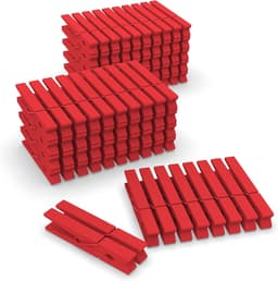 Houten Was Knijpers - Kledinghangers Klemmen - Knutselen Ophangen - Natuurlijk Materiaal - 7.5 Cm - Rood — thumbnail 1