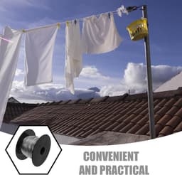 Waslijn Ophangkabel - Drooglijndraad Staalkabel - Buiten Kleding Drogen - Roestvrij Staal 30kg - 100 Meter Lengte - Zilver — thumbnail 2