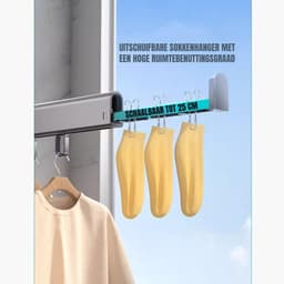 SAVI® Wanddroogrek Inklapbaar - Wanddroogrek - Grijs - ‎6cm x 58cm x 17cm; 0.44 kg — thumbnail 5