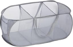 Opvouwbare wasmand (36 x 36 x 80 cm) met handvat - Opvouwbare wasmand - Opbergmand voor kinderkamer, camping en reizen (grijs, 100 ml, 1 stuk) — thumbnail 1