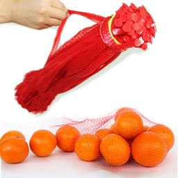 Herbruikbare Netzakken - Nylon Gaas Tassen - Opslag Fruit Groenten - Licht Breek Niet - 20 Inch Lengte - Rood — thumbnail 3