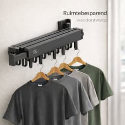 Bene Vivere® Inklapbaar Wanddroogrek – Ruimtebesparend en Duurzaam Droogrek voor Efficiënt Drogen — thumbnail 3