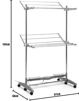 AMA® Elektrisch Droogrek - Droogrek - Verwarmd Droogrek - Grijs - 87x65x144cm — thumbnail 4
