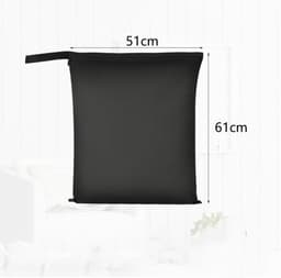 Waszak - 2 Stuks - Waszakken - Beschermt Kleding - Polyester - Waszakken voor wasgoed - Opbergtas - Huishoudaccessoires - 61x51cm - Zwart — thumbnail 5