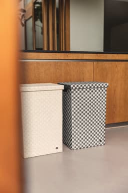 Handed By - Wasmand met deksel - Opbergmand - 81 liter - Cube XL - champagne — thumbnail 3