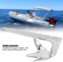 Grapnel Anker 5kg RVS 316 voor Dinghy, Kajak en Kleine Yacht — thumbnail 2