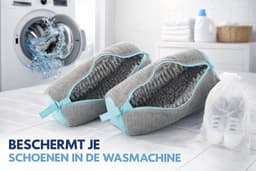 Bredline Schoenen Waszak – Voor 1 Paar Schoenen – 39 x 19 cm (11L) – Premium Sneaker Waszak met 1200+ Microvezels – Bescherming in Wasmachine – Grijs/Blauw – 1 Stuk — thumbnail 3