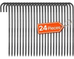 VEVOR 24-pack J-type Grondankers Grondpennen Tentharingen 406,4mm