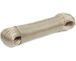 Waslijn 50 Meter met Staaldraad Kern - Sterke, Weerbestendige Strijklint voor Buiten en Camping