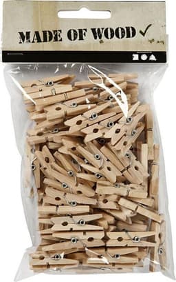 Kleine houten mini knijpers - 50 STUKS - Knijpertjes - Fotoknijpers - Geboorte wasknijpers - 2.5 CM - Kaartknijpers - Foto knijpers - Knijper om foto's aan op te hangen - Fotohouder - Knijpers — thumbnail 3