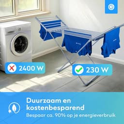 MKSS® Elektrisch Droogrek - Wasrek Inklapbaar - Grijs — thumbnail 4