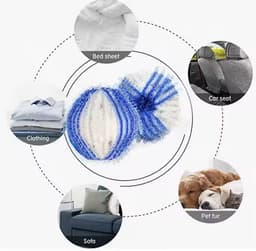 [2 halen 1 betalen] Wasbol - Hemelsblauwe Herbruikbare Wasmachine Haarfilters - Drijvende Katten - en Huisdierharen Vangers - Kleding Vuilverzamelaar Wasballen — thumbnail 3