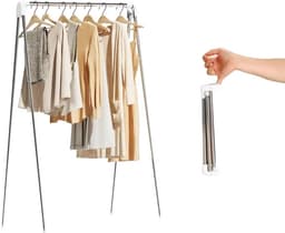 Reishanger - opvouwbare hanger - Droogrek - Inklapbaar Wasrek - Geschikt voor reizen - Inklapbaar Droogrek - Staand Kleding Wasdroogrek - Droogtoren - kleding droogrek - Badkamer/Balkon/Binnen/Buiten — thumbnail 1