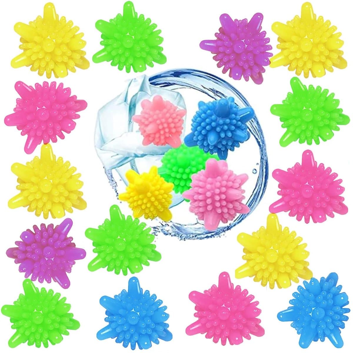 Mix en Match Wasballen - Herbruikbare Drogerballen - 5 Kleuren - 4,5 cm - Set van 20 — afbeelding 1