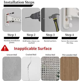 Titel: Foldable Wall Mounted Clothes Drying Rack Clothes Hanger Clothes Dryer White — thumbnail 5
