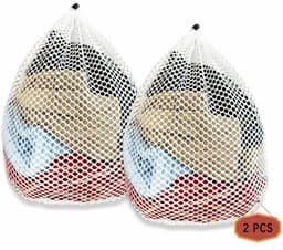 Waszak - 2 stuks - L - 50*60CM - met touwstop - prachtige waszak - voorkomt vervorming van kleding - machinewasbare trui-netzak - ondergoedwaszak - speciale anti-vervormingsnetzak voor wasmachine - waszak voor thuis — thumbnail 1
