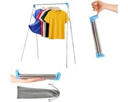 Droogrek - met Stang - Inklapbaar Wasrek - Extra Groot Droogrek - Extra stevig en licht - Geschikt voor reizen - Inklapbaar Droogrek - Mini - 135*90*73cm - Staand Kleding Wasdroogrek - Droogtoren - kleding droogrek - Badkamer/Balkon/Binnen/Buiten — afbeelding 1