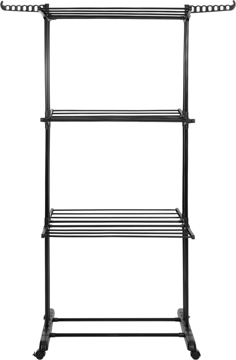 Springos Wasrek - Droogtoren - Droogrek - 4 - Etages - Inklapbaar - Inclusief- Wielen - Draaibaar - 180x75,5x49 cm — afbeelding 1