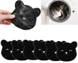 6 stuks - Wasspons Huisdier - Haarverwijderaar Wasmachine - Herbruikbaar & Efficiënt - Katten- & Hondenhaar Verwijderaar voor Wasmachine en Droger - Anti Pluis & Haaropvang(zwart) — thumbnail 1