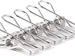 20x Extra Sterke RVS Wasknijpers- Weerbestendig roestvrij staal - Geschikt voor dikke dekens - Buitengebruik - Zilver — thumbnail 1